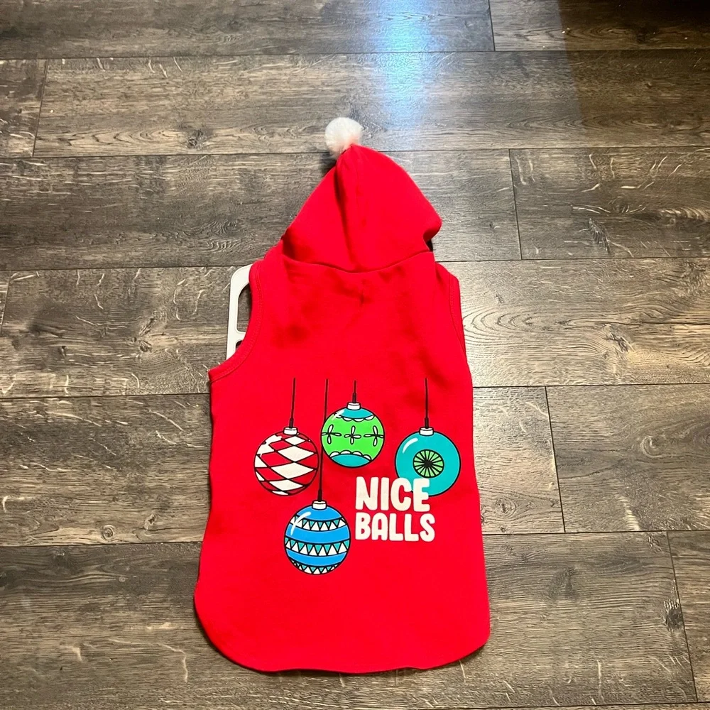 Simply‎ Dog Christmas Shirt W/Hood SZ LG NEW